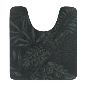 Covoraș Toaletă Essential Nature 45x50 CM - Negru/Frunze