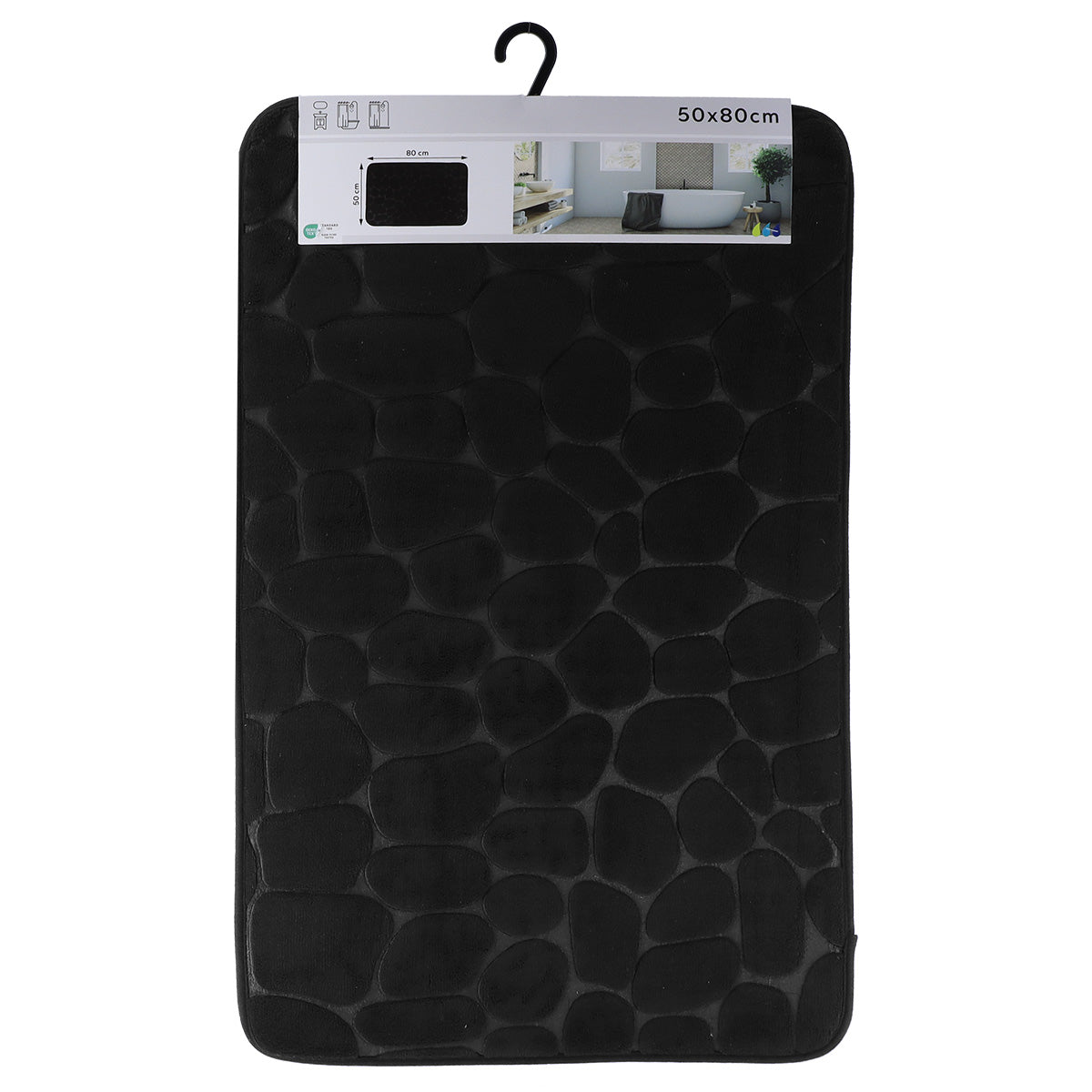 Covoraș Microfibră cu Spumă de Memorie 50x80 cm - Negru