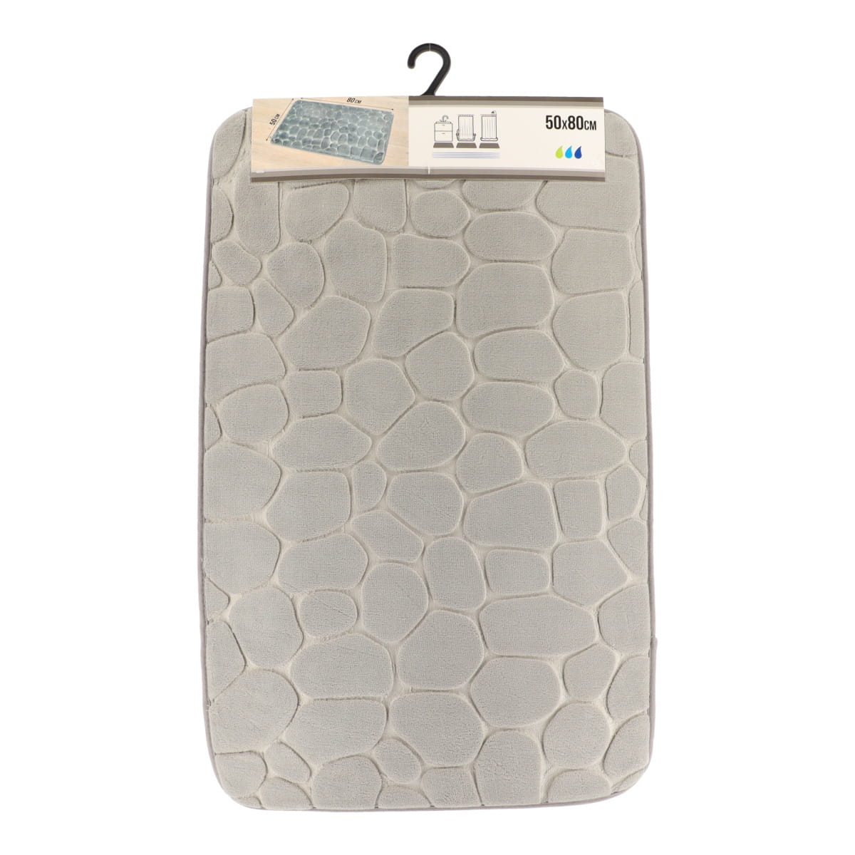 Covoraș Microfibră cu Spumă de Memorie 50x80 cm - Clear Gri