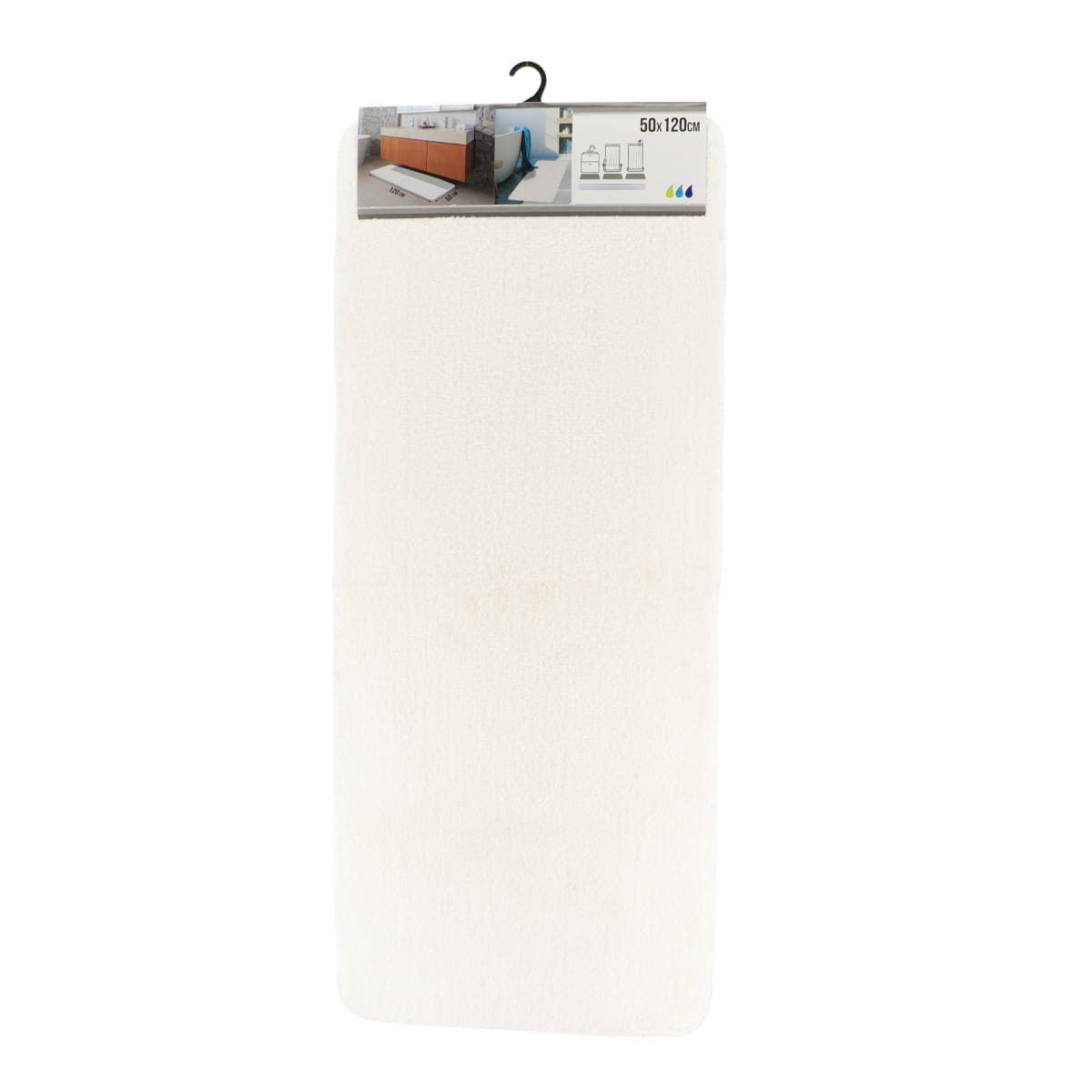 Covoraș Microfibră 50 x 120 CM cu Suport din Latex - Alb