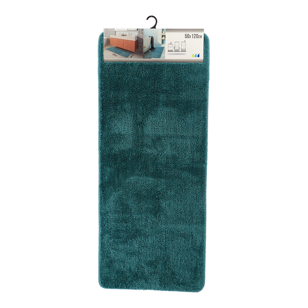 Covoraș Microfibră 50 x 120 CM cu Suport din Latex - Peacock Blue