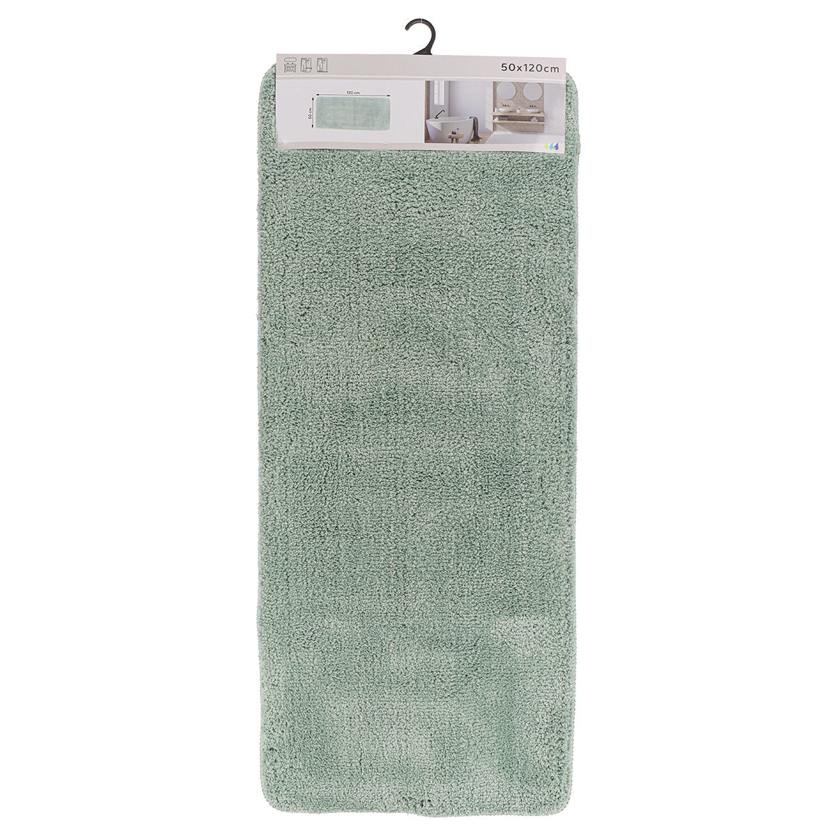 Covoraș Microfibră 50 x 120 CM cu Suport din Latex - Verde Eucalipt