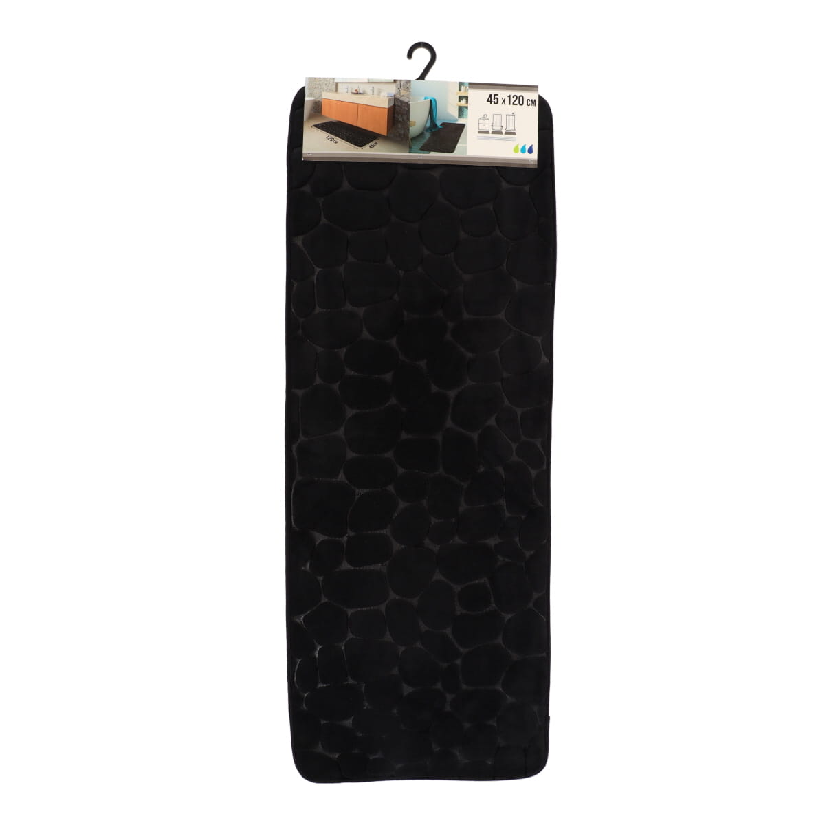 Covoraș Microfibră cu Spumă de Memorie45x120 cm - Negru