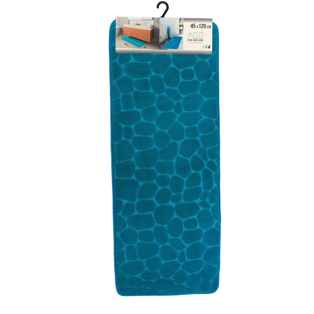 Covoraș Microfibră cu Spumă de Memorie 45x120 cm - Peacock Blue