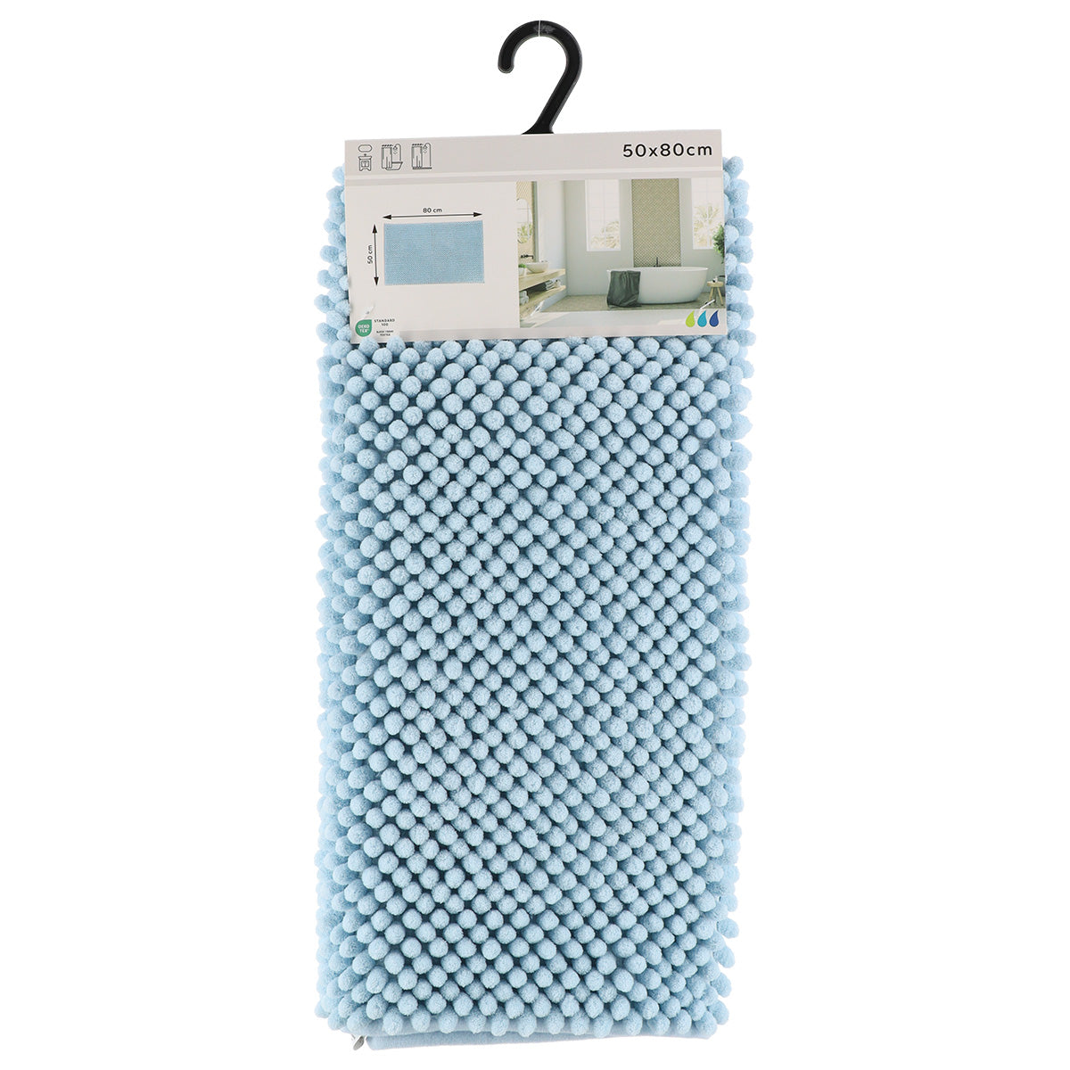 Covor Baie Microfibră cu Bile 50x80 CM - Clear Blue