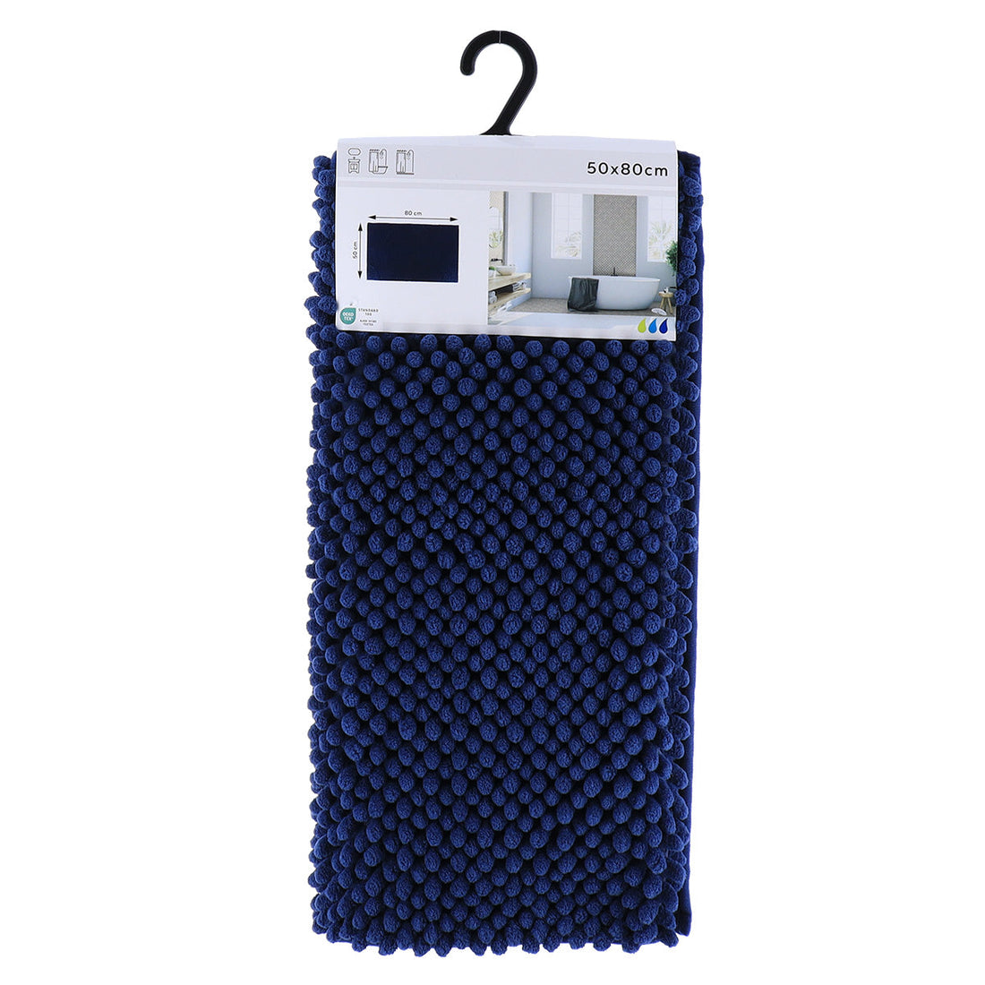 Covor Baie Microfibră cu Bile 50x80 CM - Navy Blue