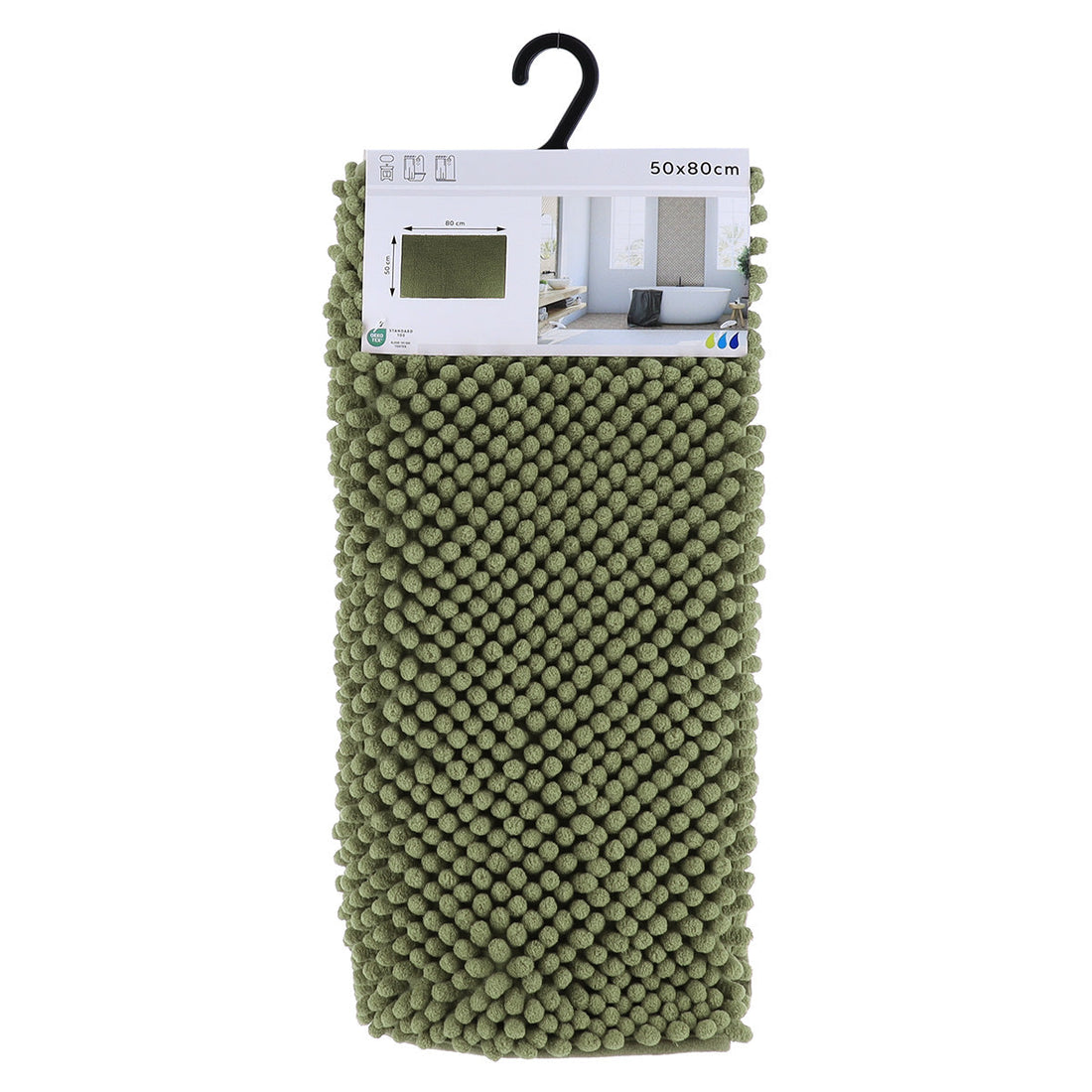 Covor Baie Microfibră cu Bile 50x80 CM - Khaki