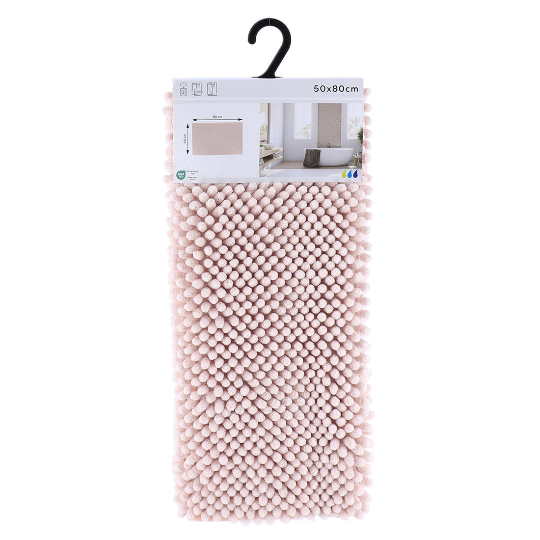 Covor Baie Microfibră cu Bile 50x80 CM - Powder Pink
