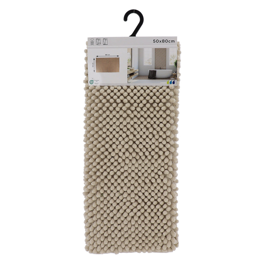 Covor Baie Microfibră cu Bile 50x80 CM - Beige