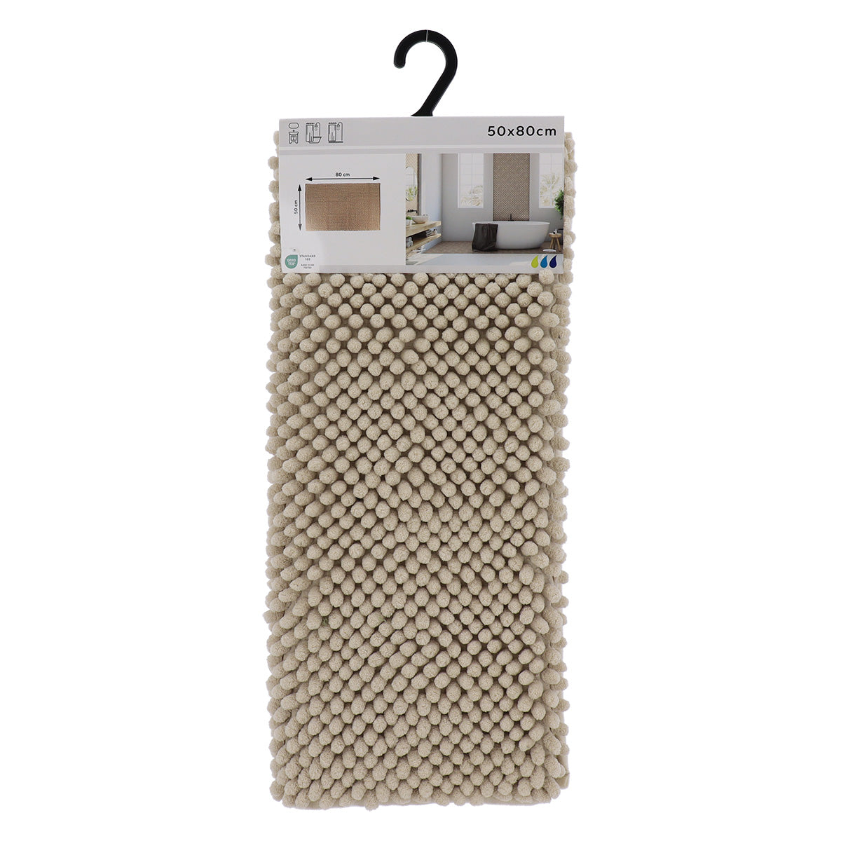 Covor Baie Microfibră cu Bile 50x80 CM - Beige