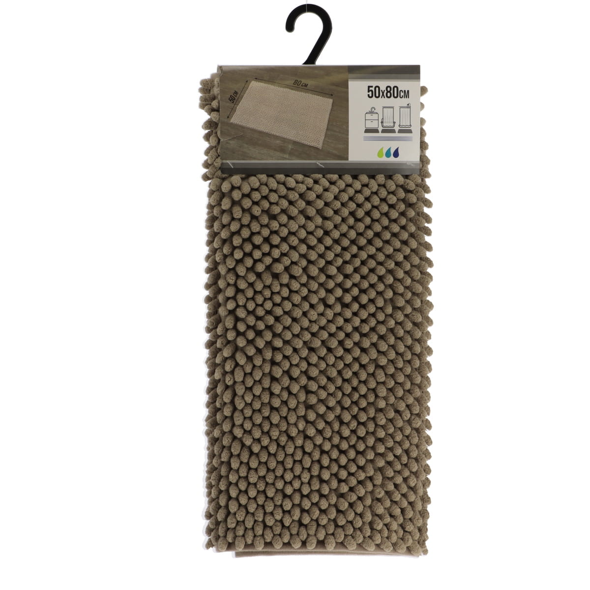 Covor Baie Microfibră cu Bile 50x80 CM - Taupe
