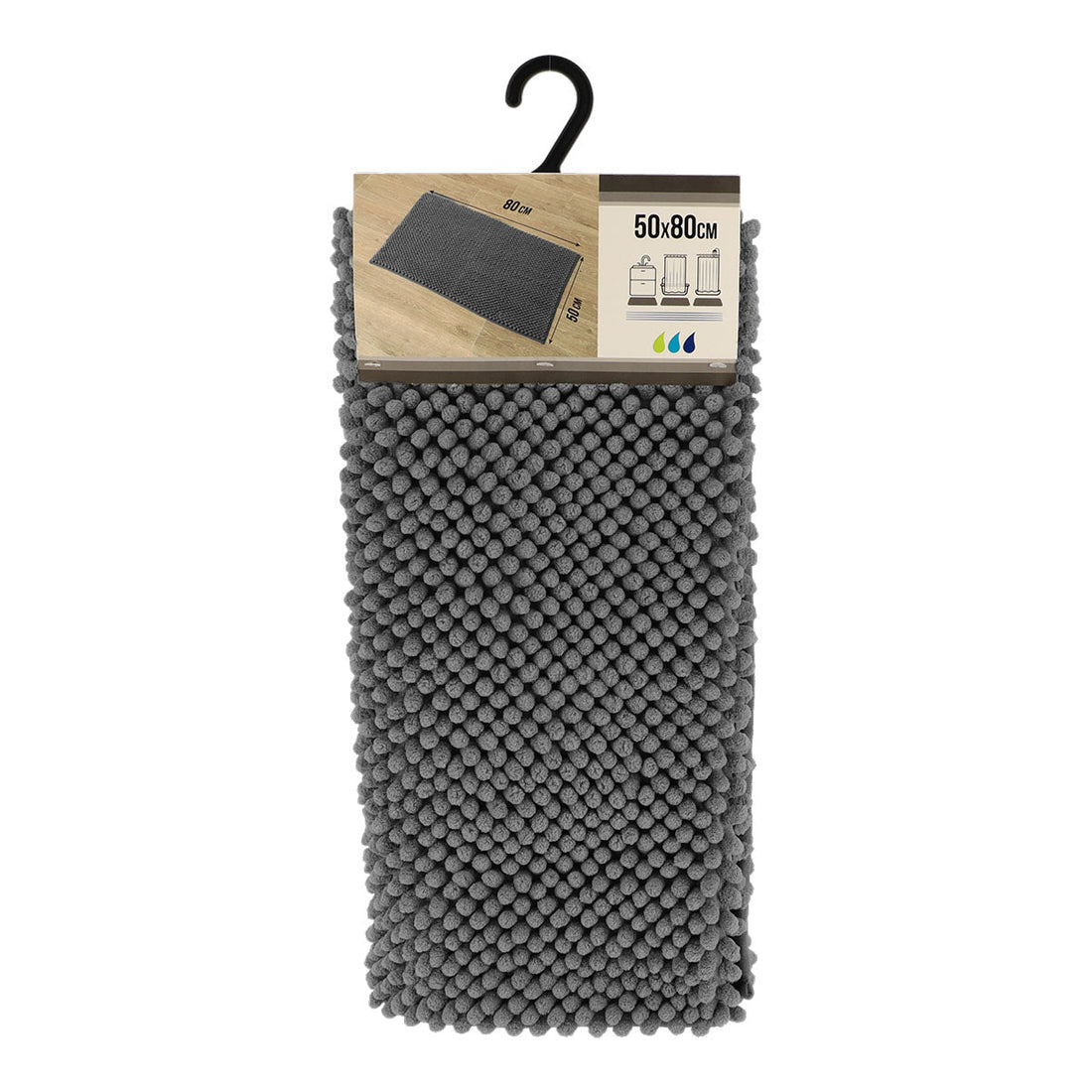 Covor Baie Microfibră cu Bile 50x80 CM - Gri