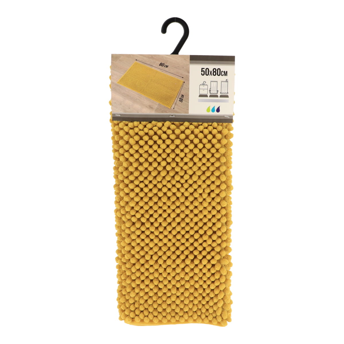 Covor Baie Microfibră cu Bile 50x80 CM - Mustar