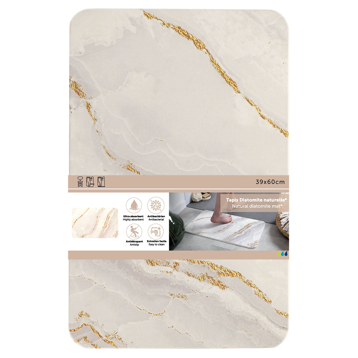 Covoraș Diatomit 39x60 CM - Marble