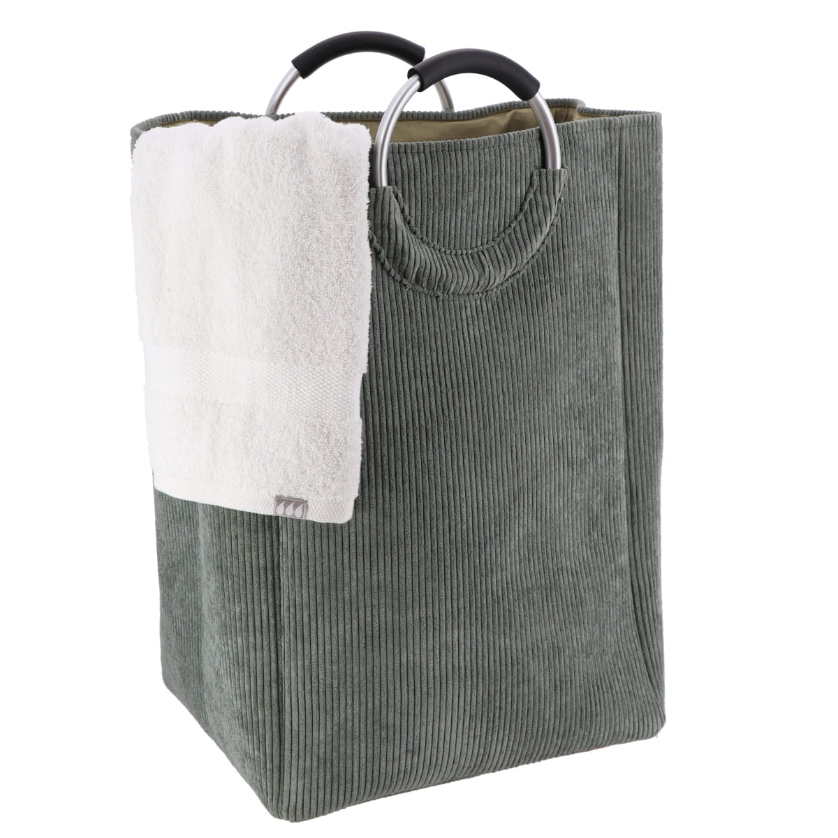 Coș Pliabil Pentru Rufe din Corduroy 55L - Khaki