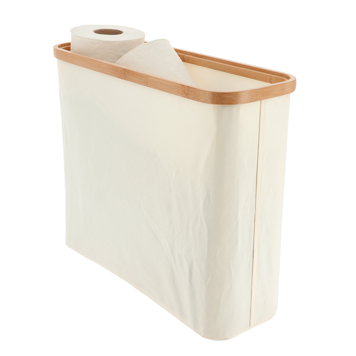 Coș de Depozitare pentru Hârtie Igienică - Natural/Bambus