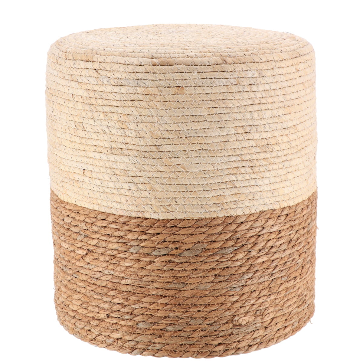 Taburet din Material Natural cu Porumb și Lemn - Natural/Alb