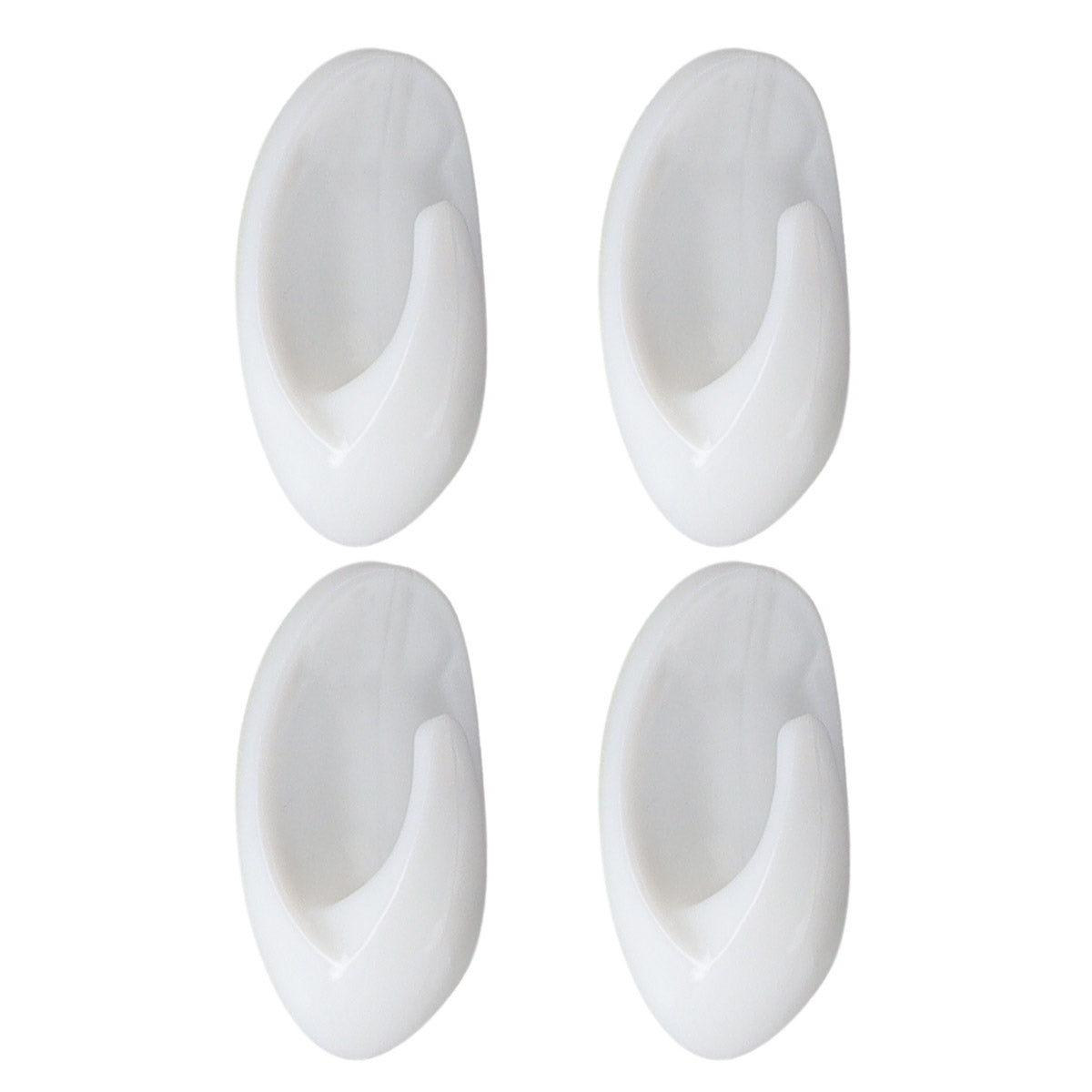 Set 4 Cârlige ABS cu Adeziv 3M Alb