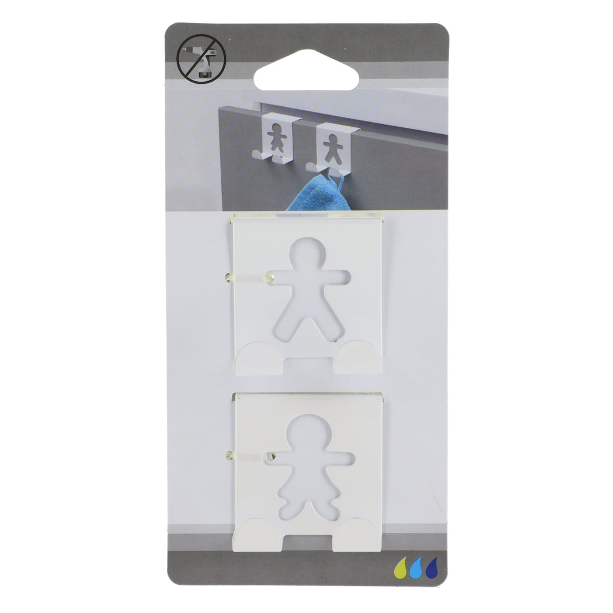 Set 2 Cârlige Metalice pentru Sertar Alb