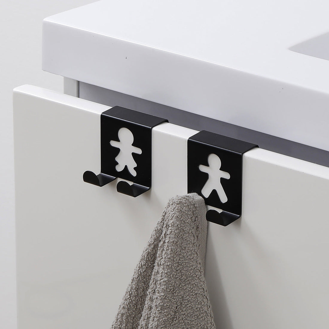 Set 2 Cârlige Metalice pentru Sertar Negru