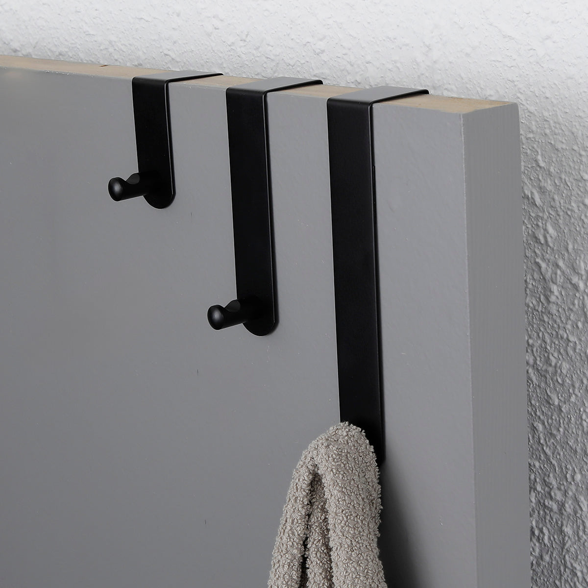 Set 3 Cârlige Oțel Inoxidabil pentru Ușă Negru