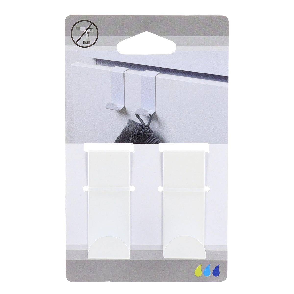 Set 2 Cârlige Oțel Inoxidabil pentru Sertar Alb