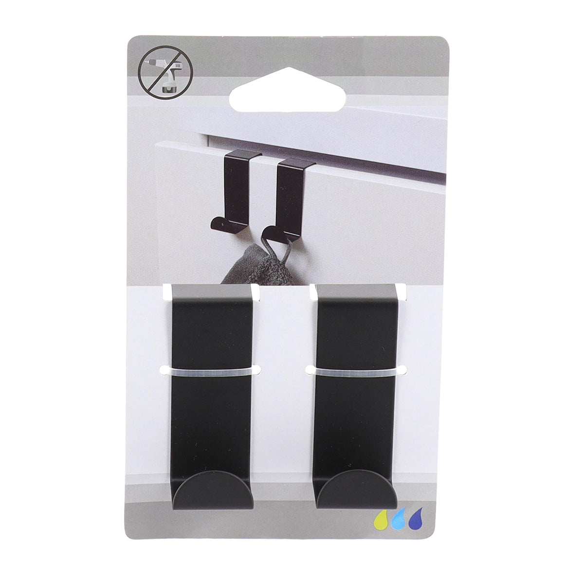 Set 2 Cârlige Oțel Inoxidabil pentru Sertar Negru