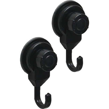 Set 2 Cârlige PP cu Ventuze Promo Negru
