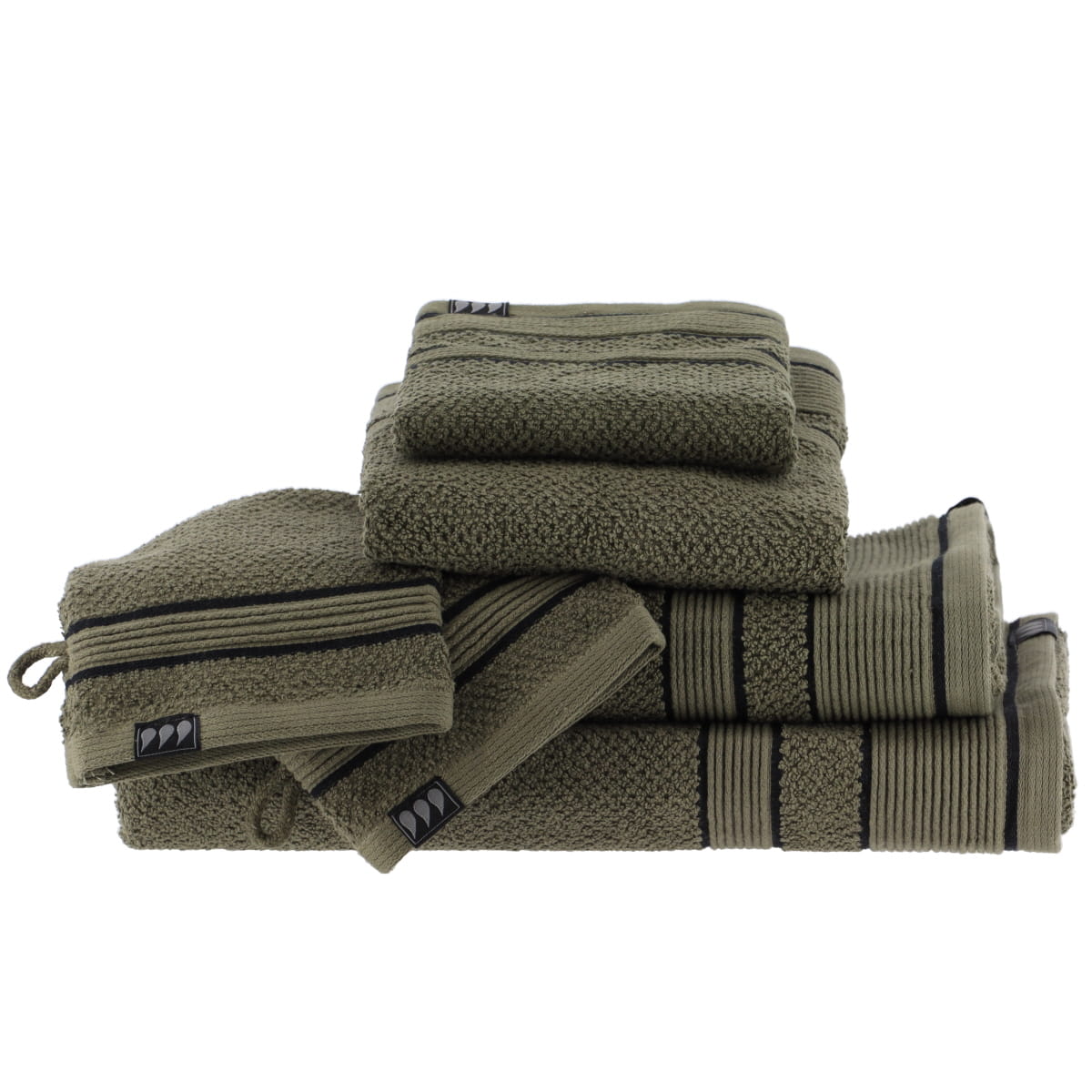 Prosop 50x90 cm 100% Bumbac - Khaki/Negru