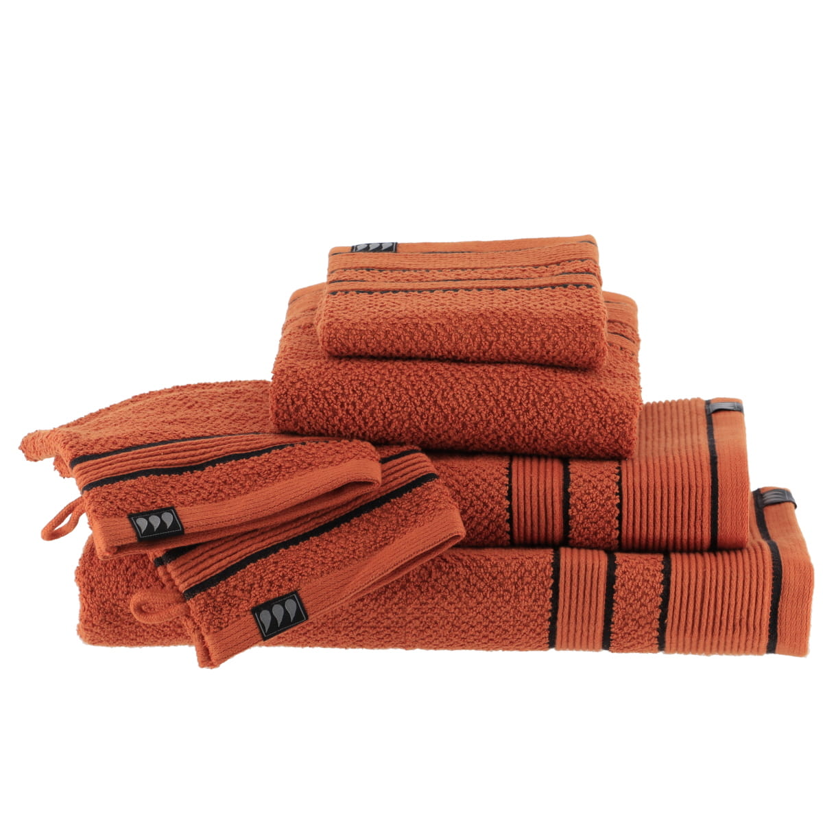 Prosop 70x130 cm 100% Bumbac - Sienna/Negru