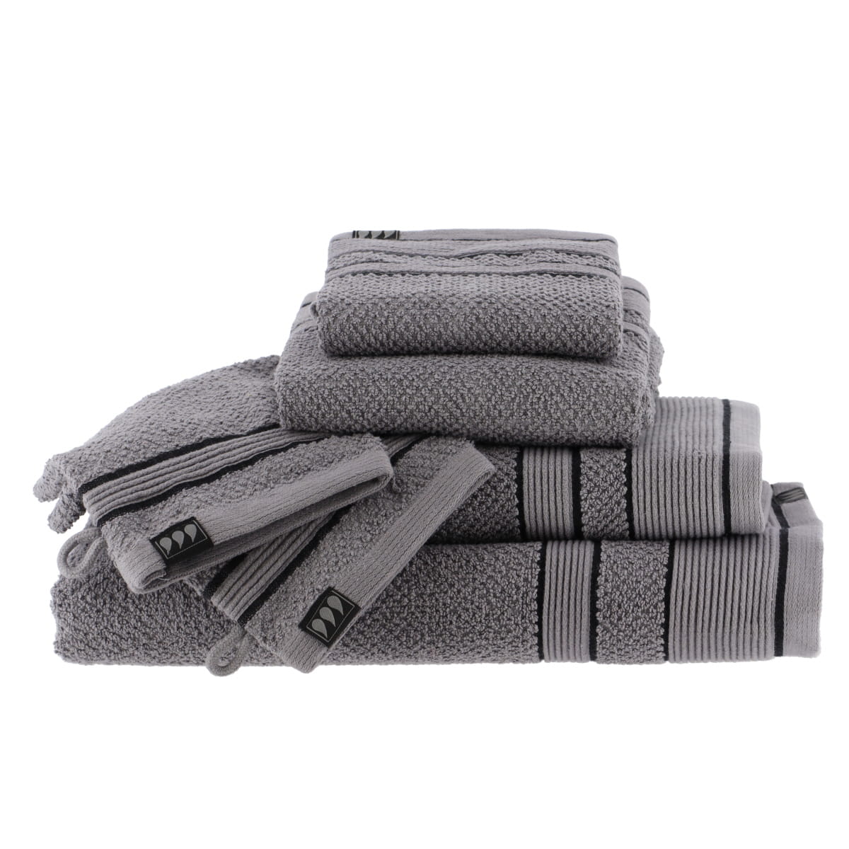 Prosop 90x150 cm 100% Bumbac - Gri/Negru