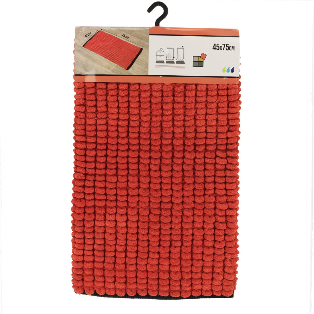 Covoraș Bicolor Bumbac 45x75 CM - Sienna/Negru