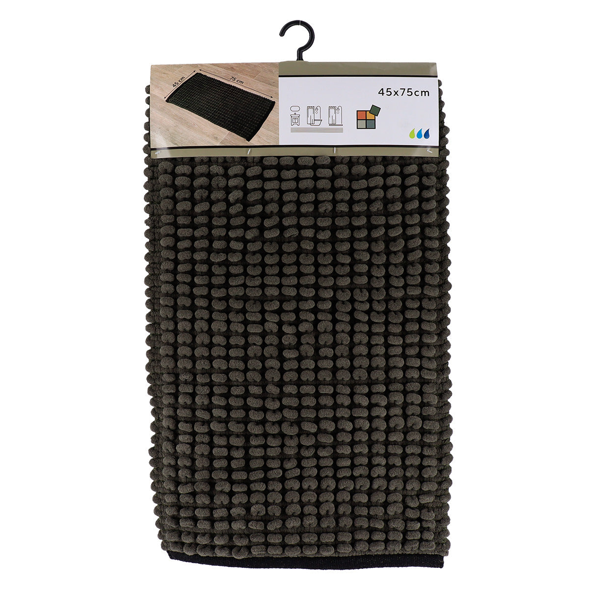 Covoraș Bicolor Bumbac 45x75 CM - Khaki/Negru