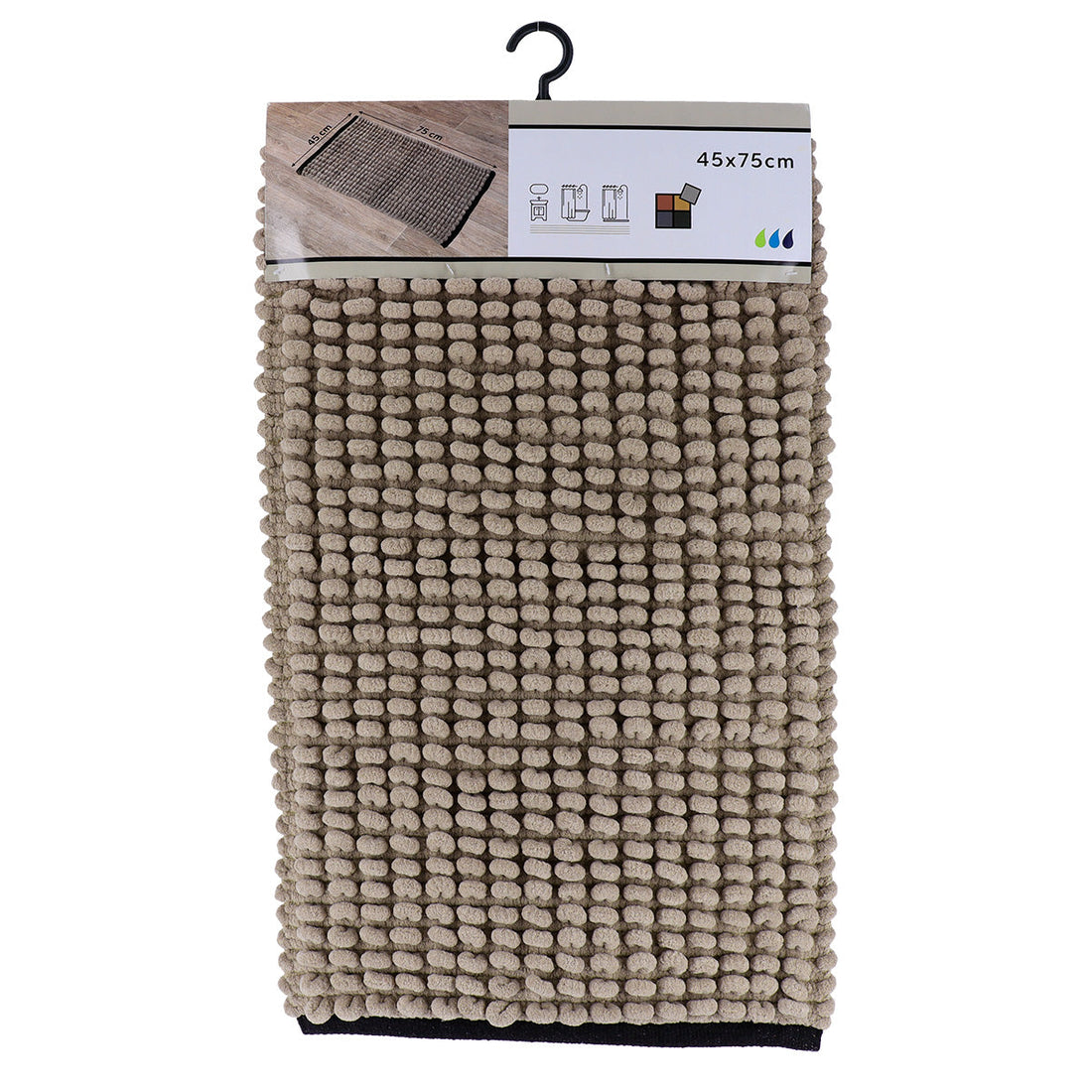 Covoraș Bicolor Bumbac 45x75 CM - Twine Color/Negru