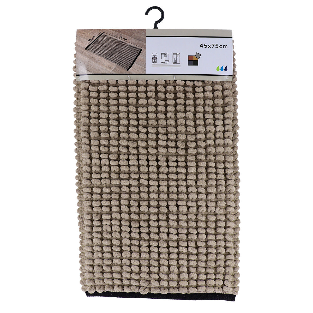 Covoraș Bicolor Bumbac 45x75 CM - Twine Color/Negru