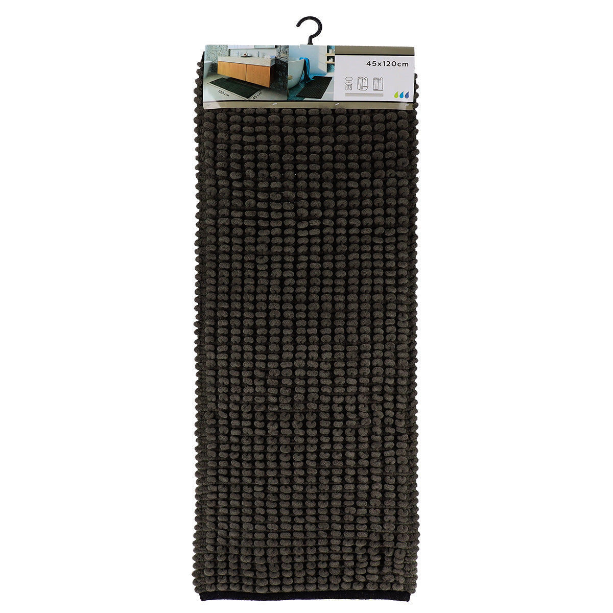 Covoraș Bicolor Bumbac 45x120 CM - Khaki/Negru