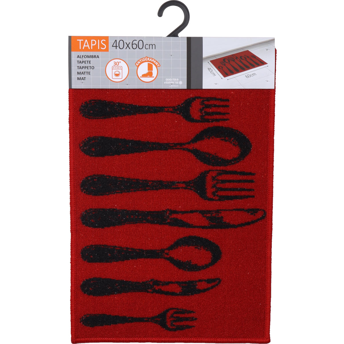 Covor bucătărie Couverts Red - 40X60CM