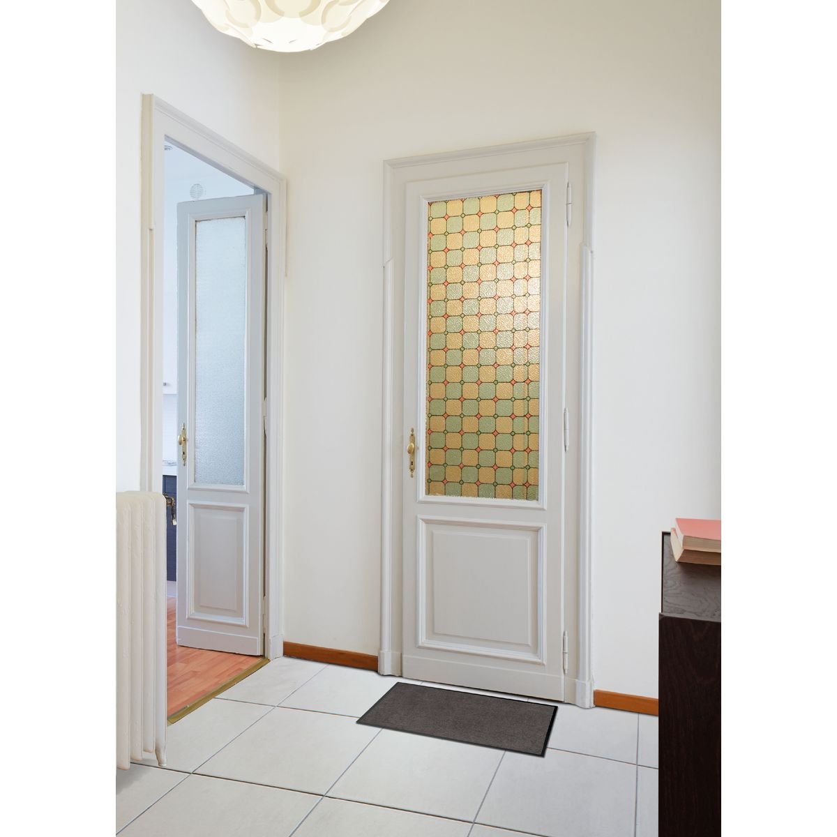 Preș de Intrare Interior Baptiste 60X80CM Poliamidă/Pvc Maro Cenușiu - Preș - Softambient
