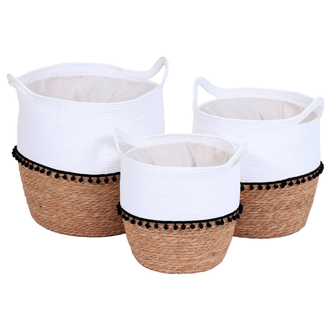 Set 3 Cosuri De Baie Alb/Natural - Set coșuri - Softambient