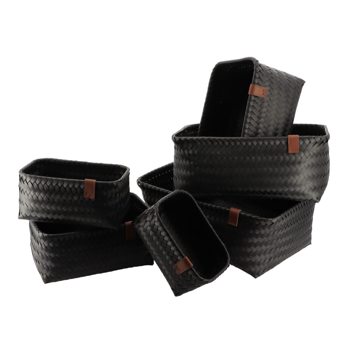 Set 6 Cosuri Piele Maro/Negru - Set coșuri - Softambient