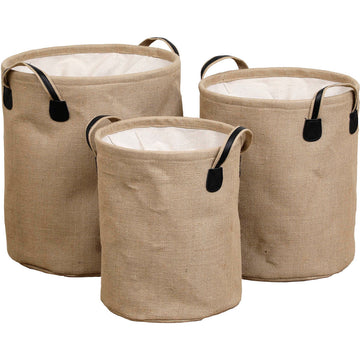 Set De 3 Coșuri Pentru Rufe Din Iută - Natural - Set coșuri - Softambient