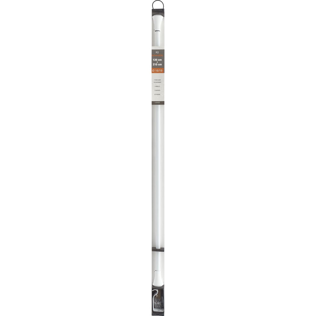 Set Galerie Extensibilă 120 - 210 CM Brasserie Φ19MM - Alb Mat - Set galerie extensibilă - Softambient