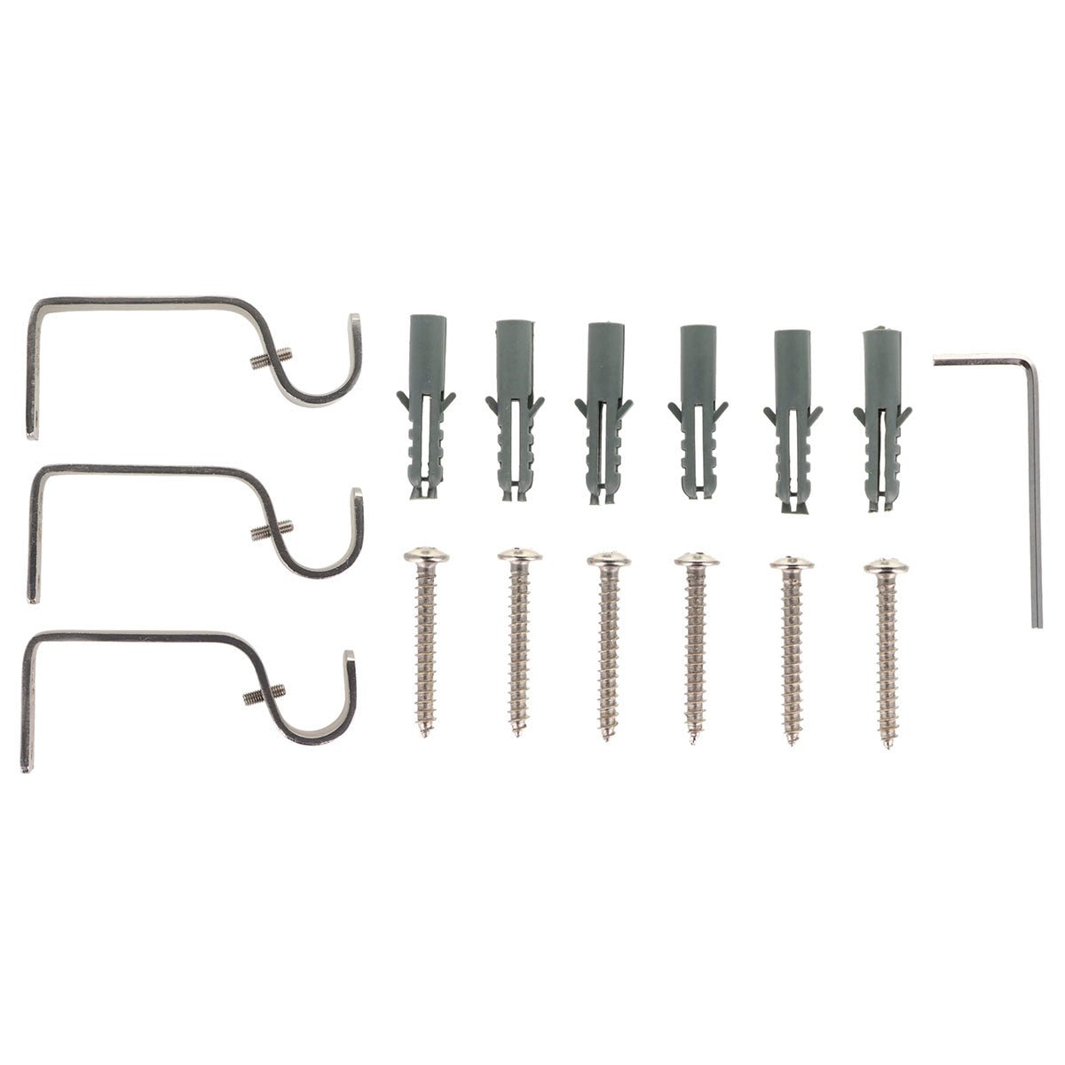 Set Galerie Extensibilă 120 - 210 CM Rectangle Martele Φ19MM - Argintiu - Set galerie extensibilă - Softambient