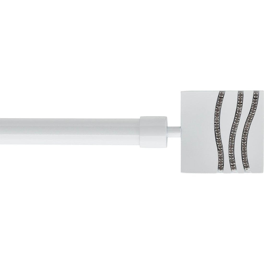 Set Galerie Extensibilă 120 - 210 CM Strass Φ19MM - Alb Lucios - Set galerie extensibilă - Softambient
